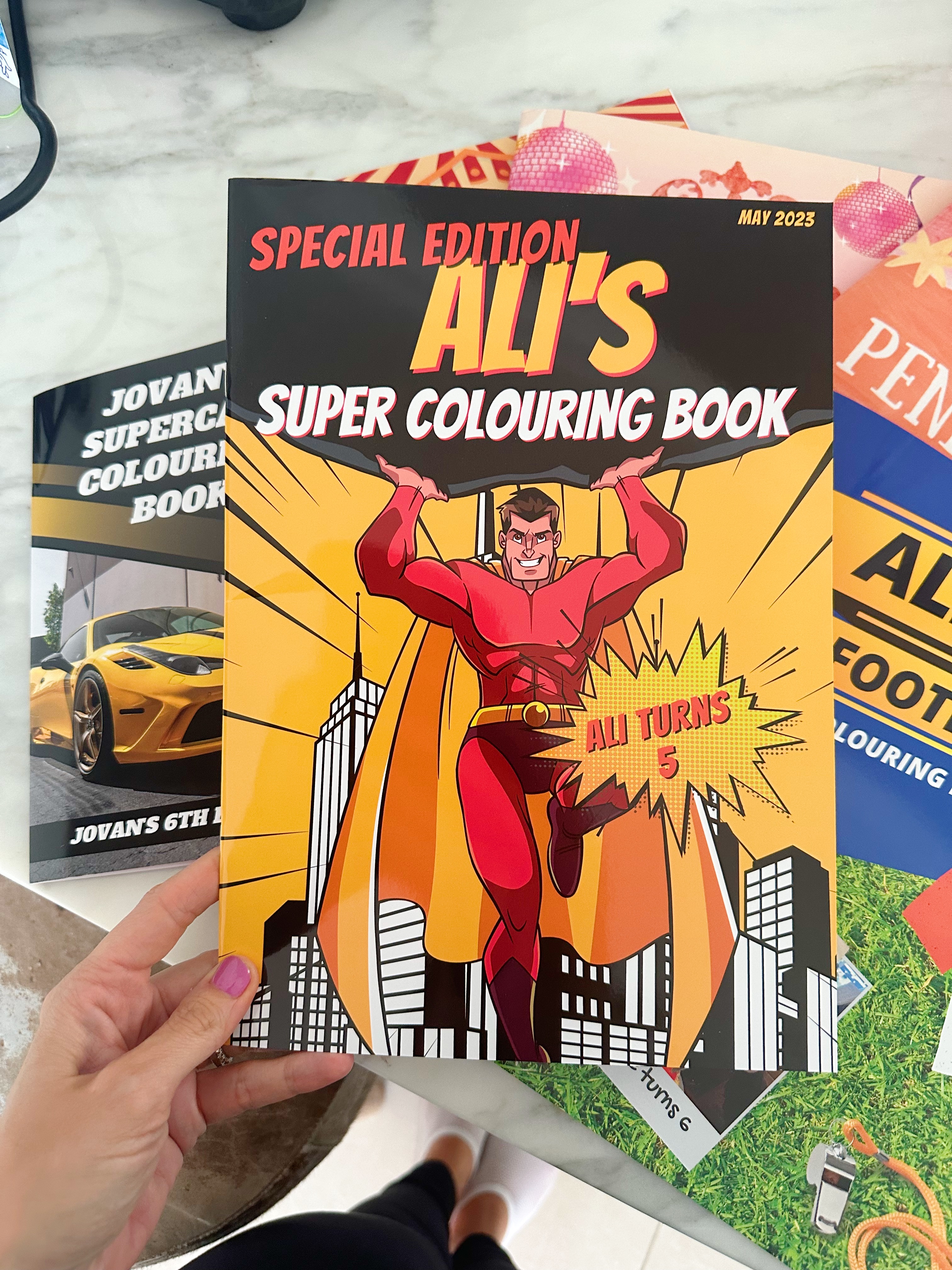 Ali’s superhero colouring book