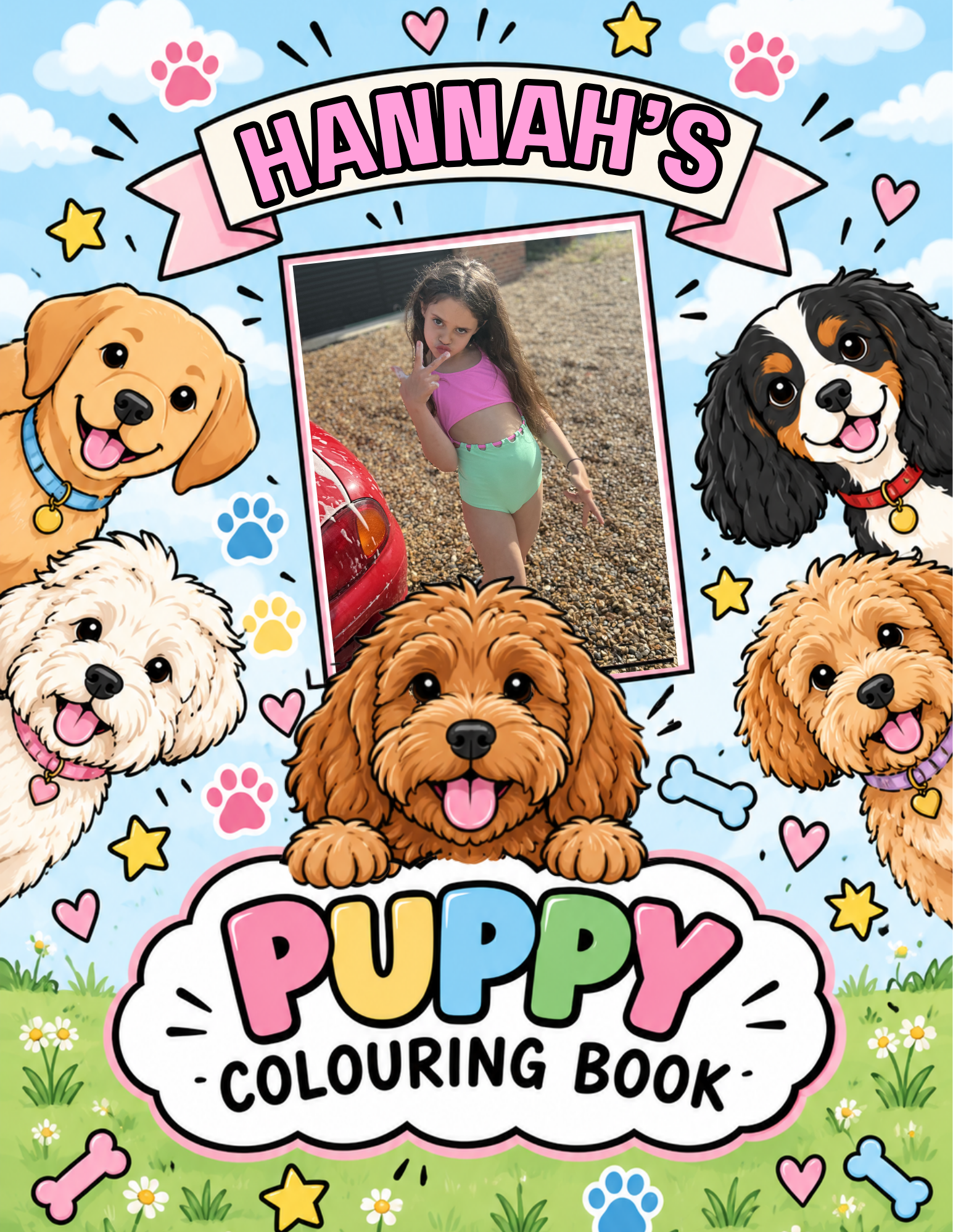 Hannah's puppy colouring book cover