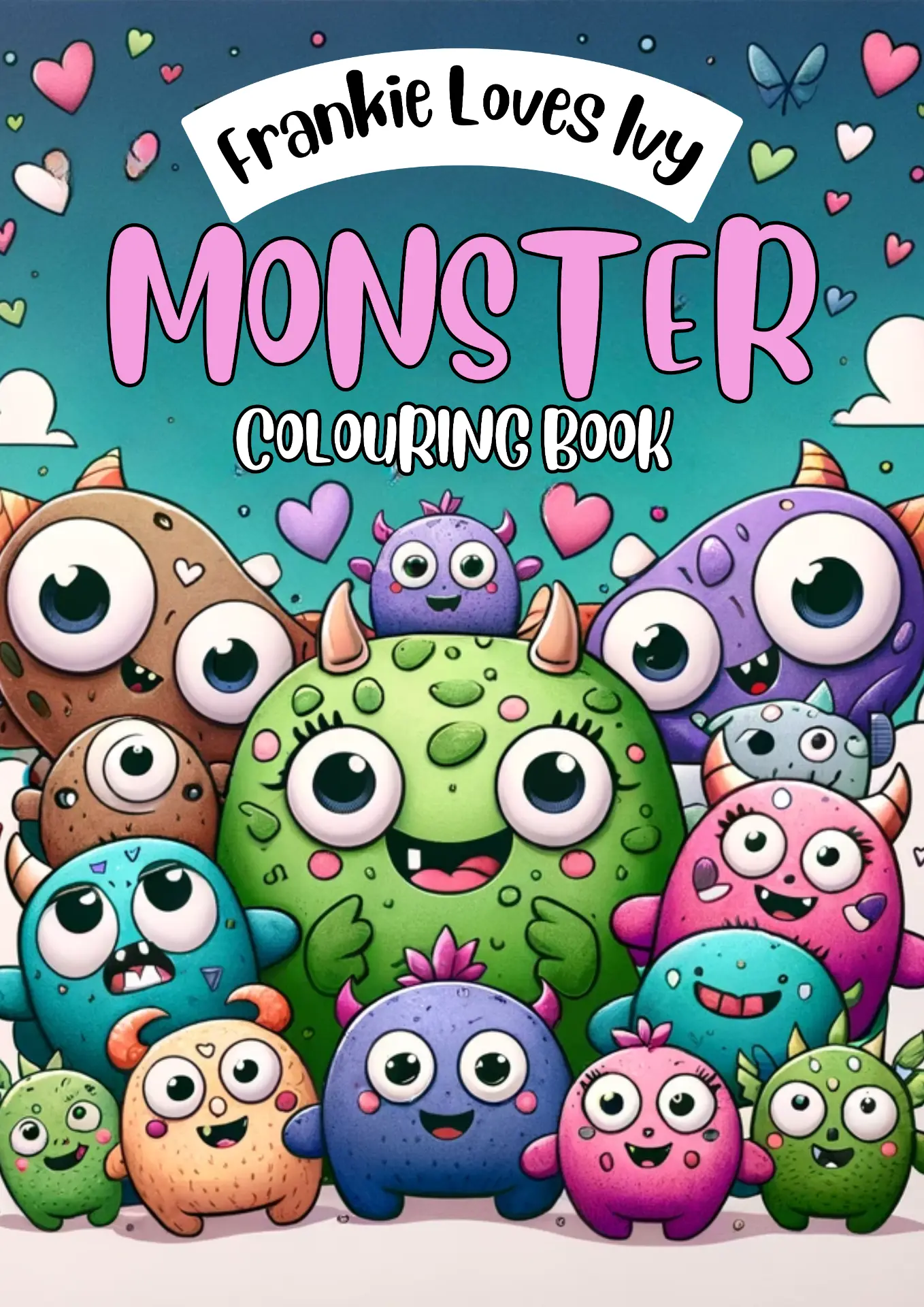 Frankie Loves Ivy monster colouring book cover