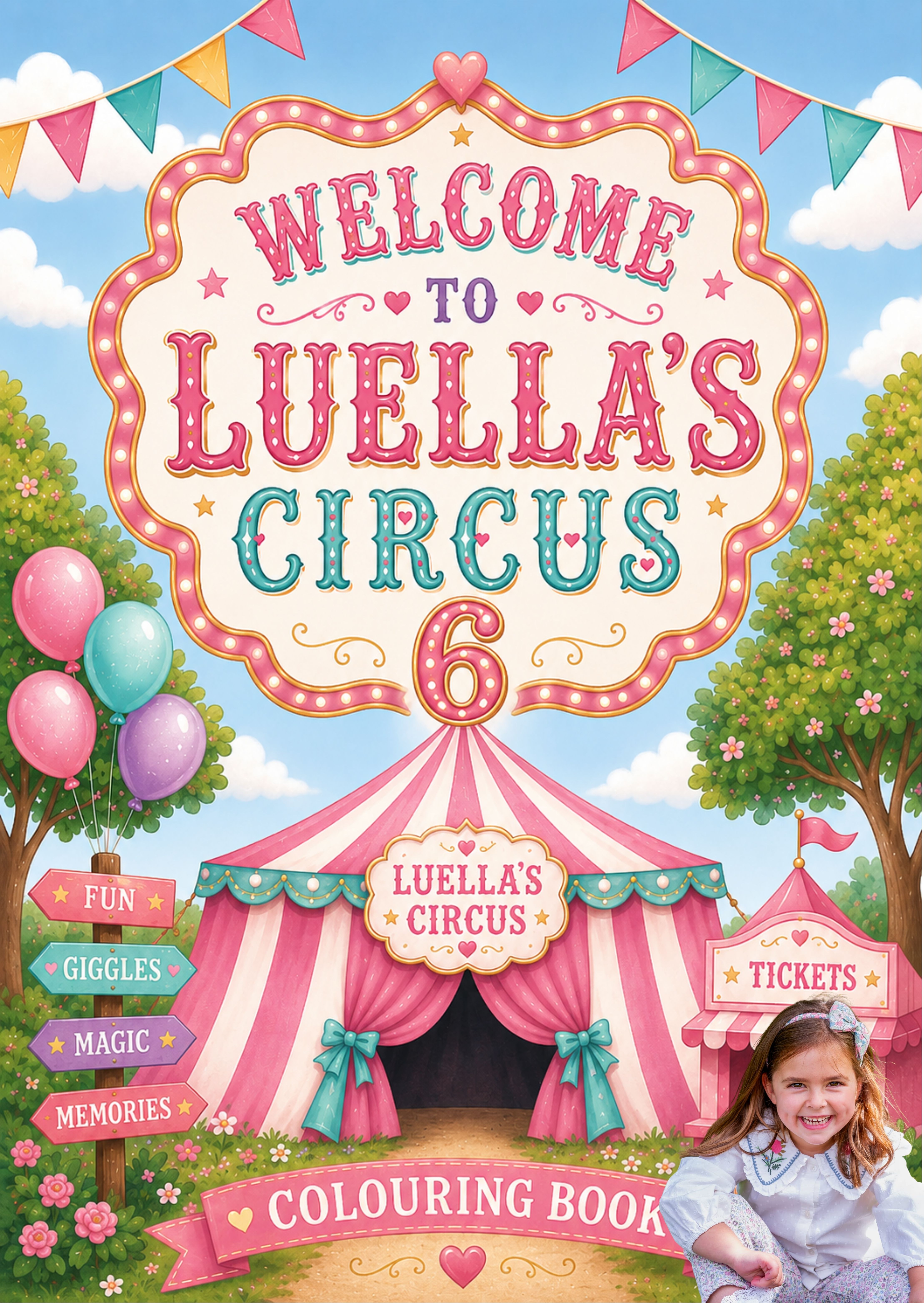 Welcome to Luella's Circus 6 colouring book cover